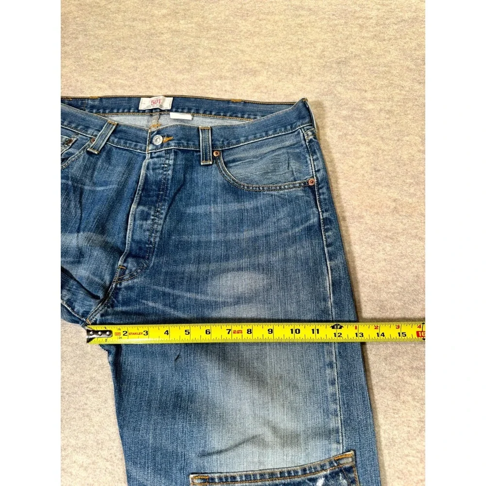 Vintage Levis 501 Authentic Straight Leg Jeans Mens 38x34 Blue Cotton Button Fly